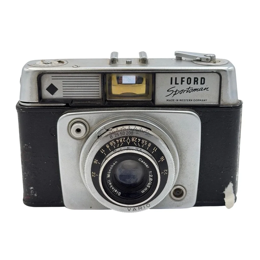 Vintage Ilford Sportsman 35mm Film Camera Steinheil Munchen Cassar 45mm 2.8 Lens